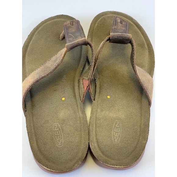 Keen Ana Cortez Flip Flop Brown Leather Thong Sandal Slip On 1019245 Womens 10.5 - Picture 6 of 10